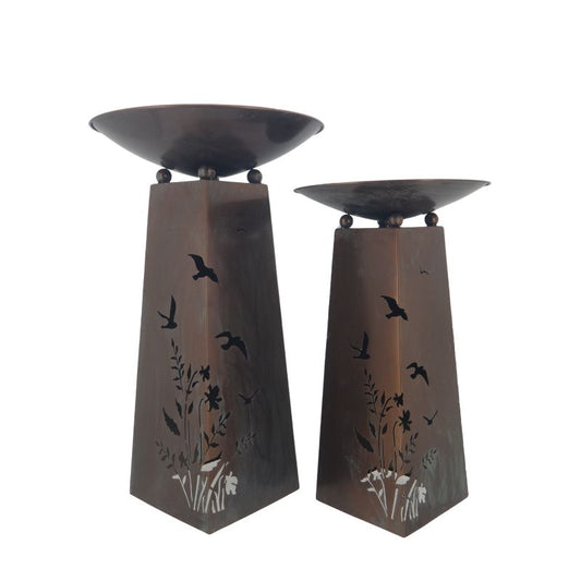 Set/2 Nested Birds Firebowls/Planters 50x50x83/40x40x70cm