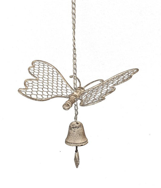 Large Hanging Butterfly w/Cast Iron Bell