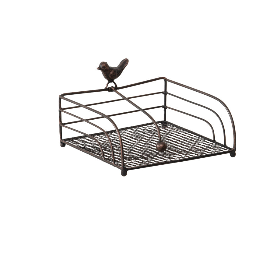 Napkin Holder w/ Bird 20.5x20.5x14cm