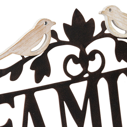 Laser-Cut Family w/ Lovebirds Wall Art 51x2.5x36cm