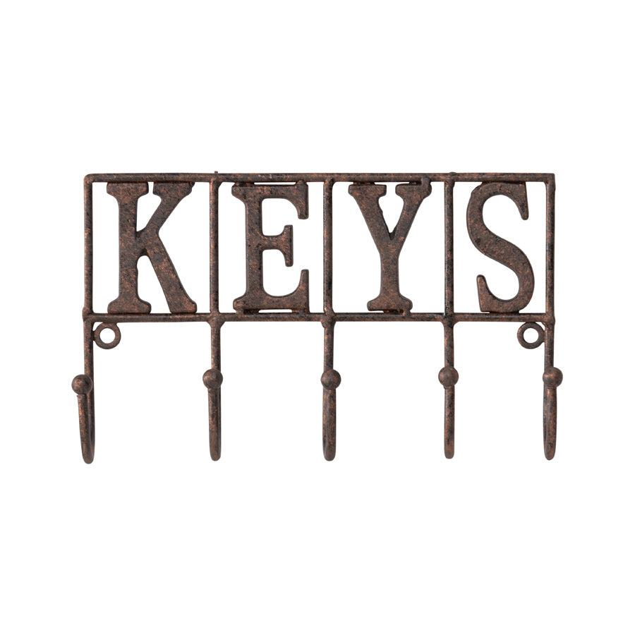 Cast-Iron 'Keys' w/ 5 Hooks 21.5x5x13.5cm