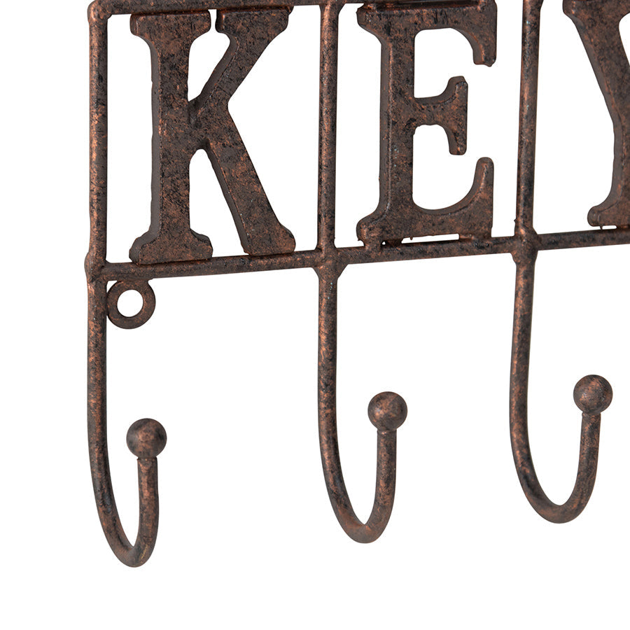 Cast-Iron 'Keys' w/ 5 Hooks 21.5x5x13.5cm