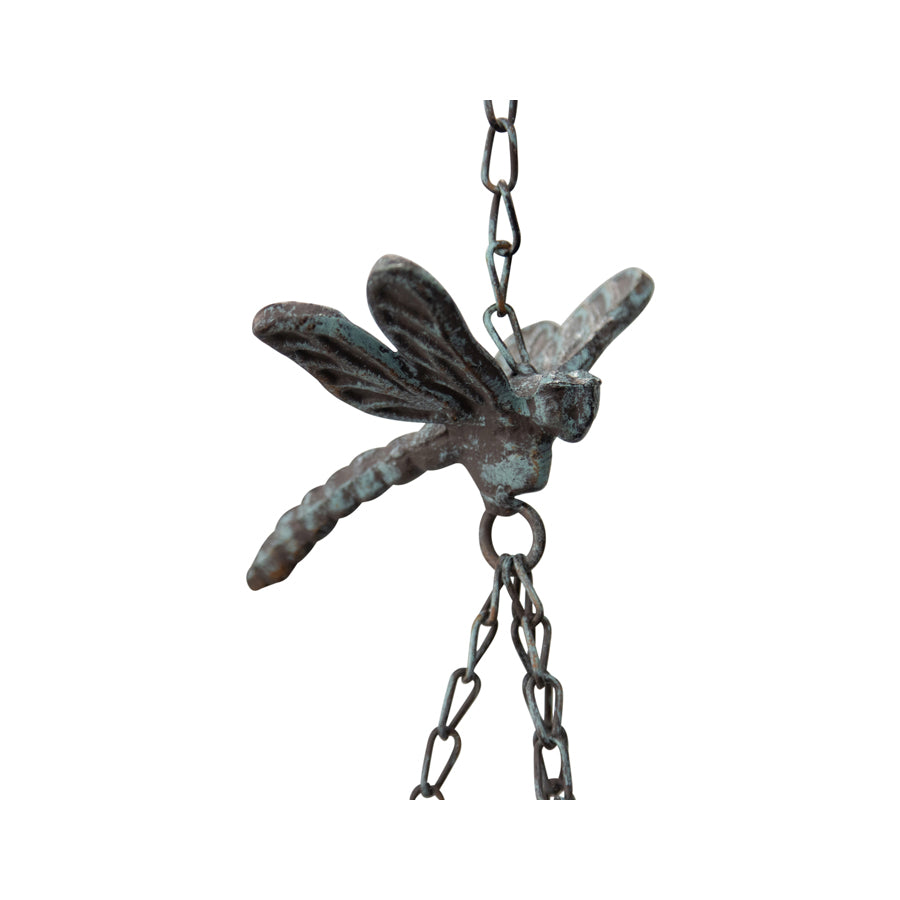 Hanging Birdfeeder w/Dragonfly & Petal Bell 18x18x87cm