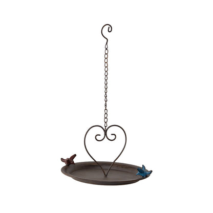 Hanging Birdfeeder w/Heart & Colourful Birds 27.5x24x42cm