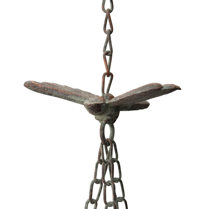 Hanging Lilypad Birdfeeder w/Dragonfly & Bell 18.5x18.5x84cm