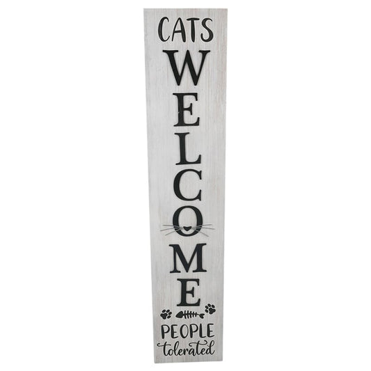 Cats Welcome Wall Sign 17x1.5x80cm