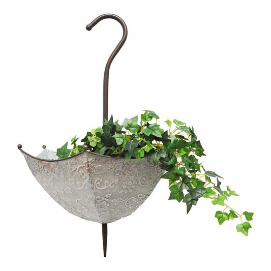 Embossed Galv/Rust Umbrella Hanging Planter NEW Plants & Pots