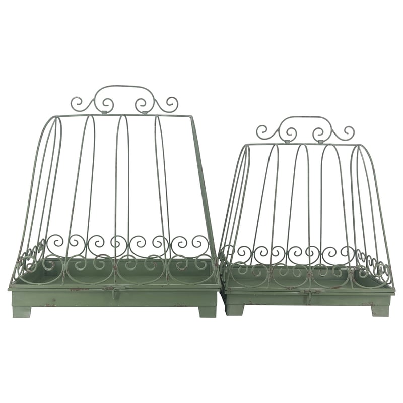 Set/2 Nested 'Handbag' Conservatory Style Planters 46x28x45/38x24x38cm