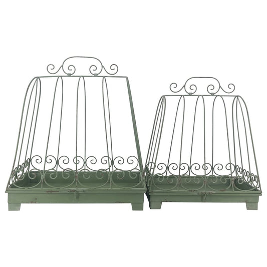 Set/2 Nested 'Handbag' Conservatory Style Planters 46x28x45/38x24x38cm