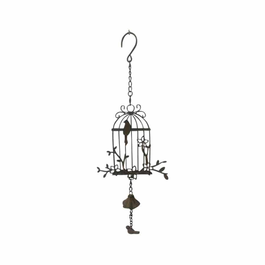 Hanging Birdcage w/Cast-Iron Bell 20x6x55cm