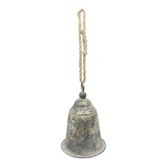 Large Hanging Bell w/Rope-Rust