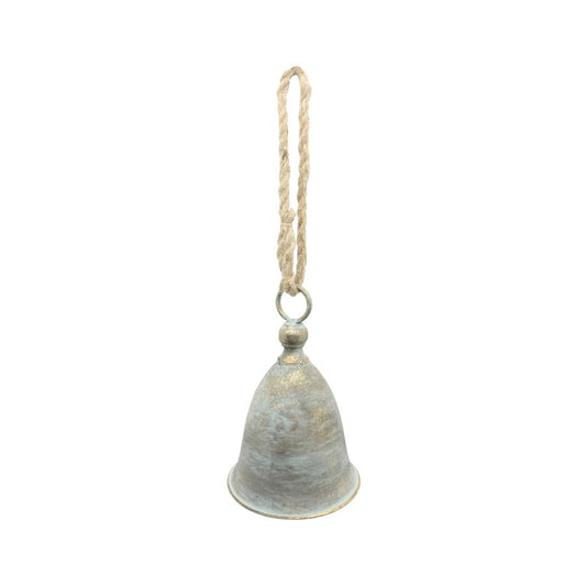 Hanging Bell w/Rope-Distressed Gold