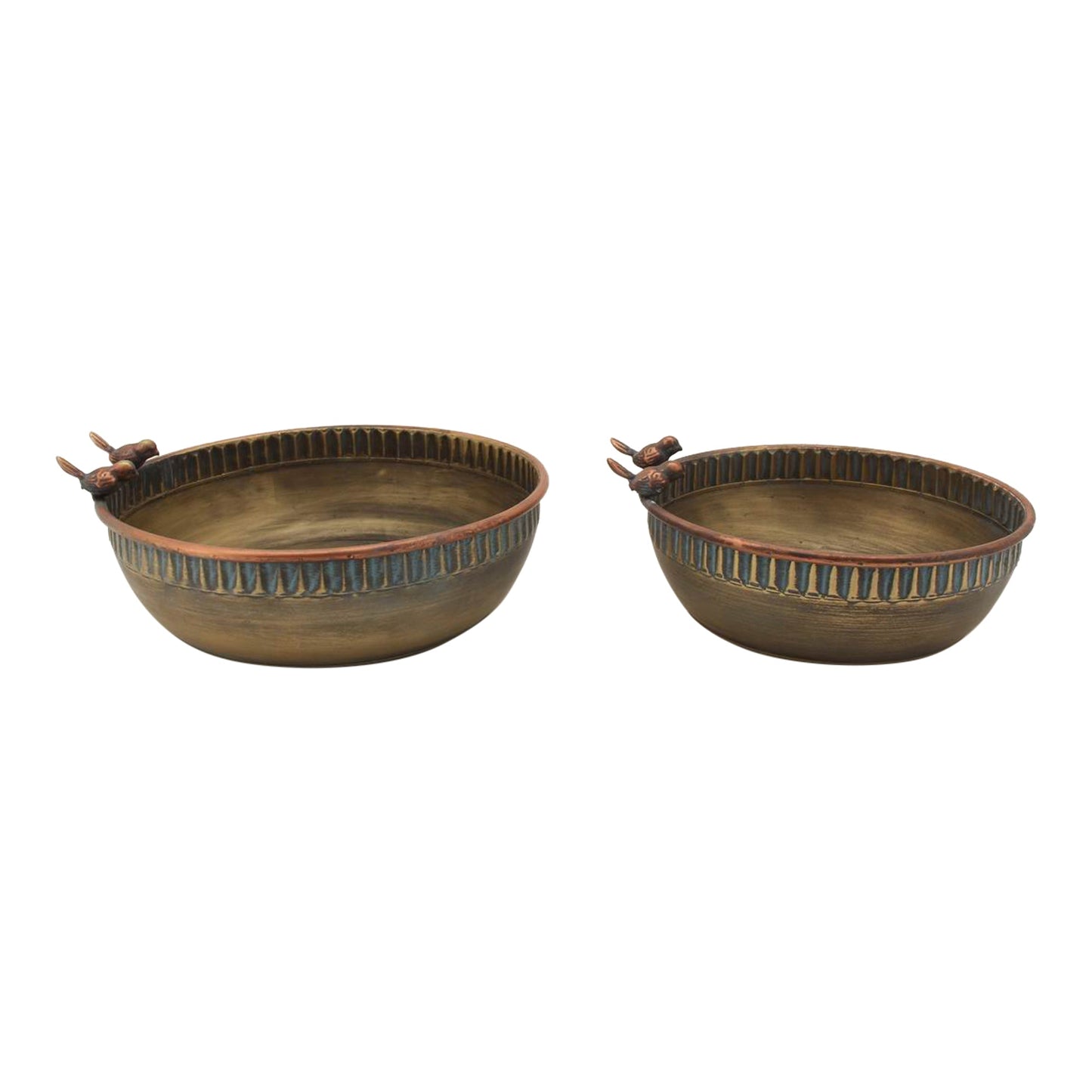 Set/2 Nested Elementals Bowls w/Birds 33x10/28x9cm