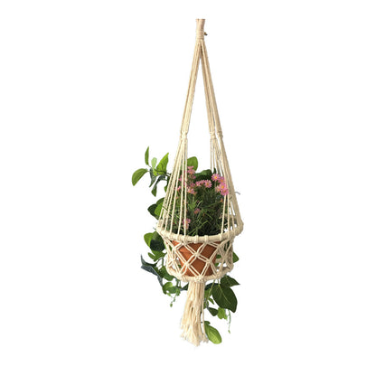 Macrame Potplant Hanger w/Tassel 22x75cm