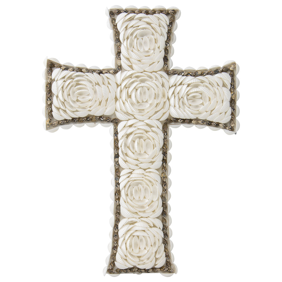 Hand weaved Grass Rope Flower Cross Wall Art