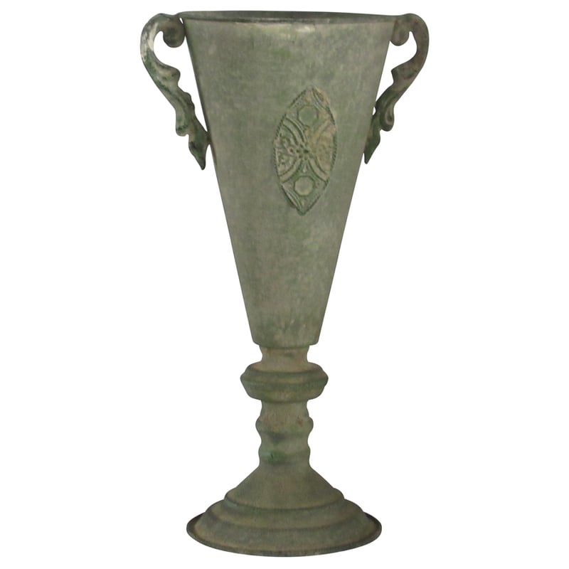 Tuscan Embossed Flute Urn w/ Handles 22x16.5x40cm