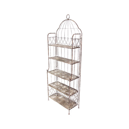 French Style Antique-Finish 5-Tier Shelf Stand 76x33x200cm