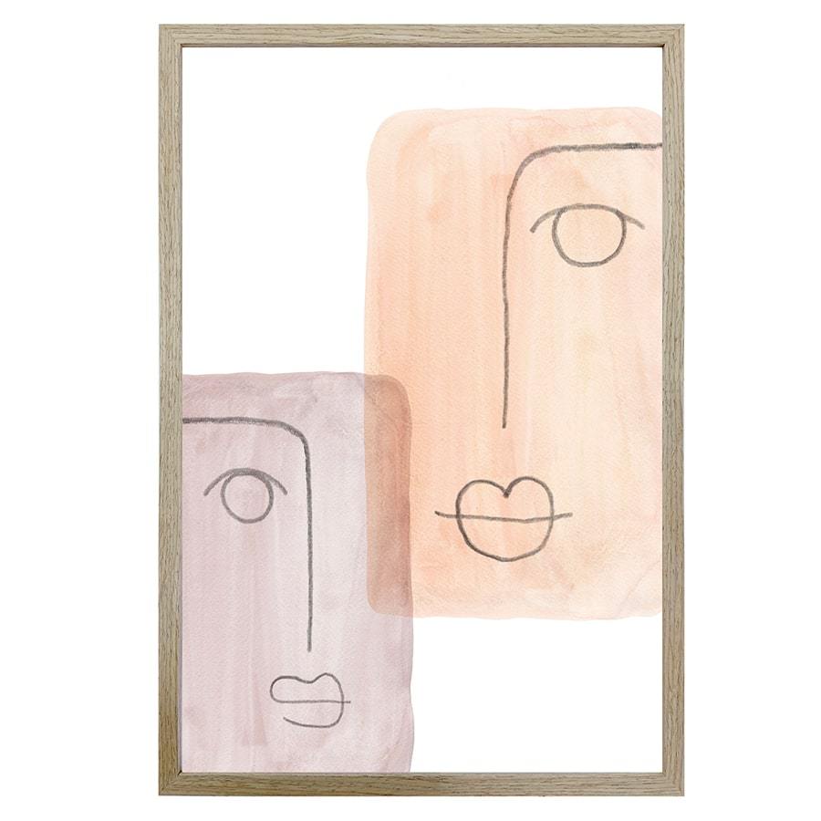 Mixed Emotions Wall Print w/ Oak finish frame and glass 60x3x90cm