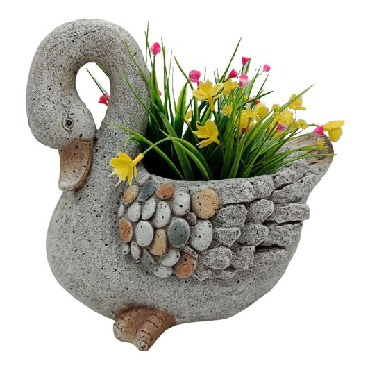 Stony Swan Planter w/hole & plug