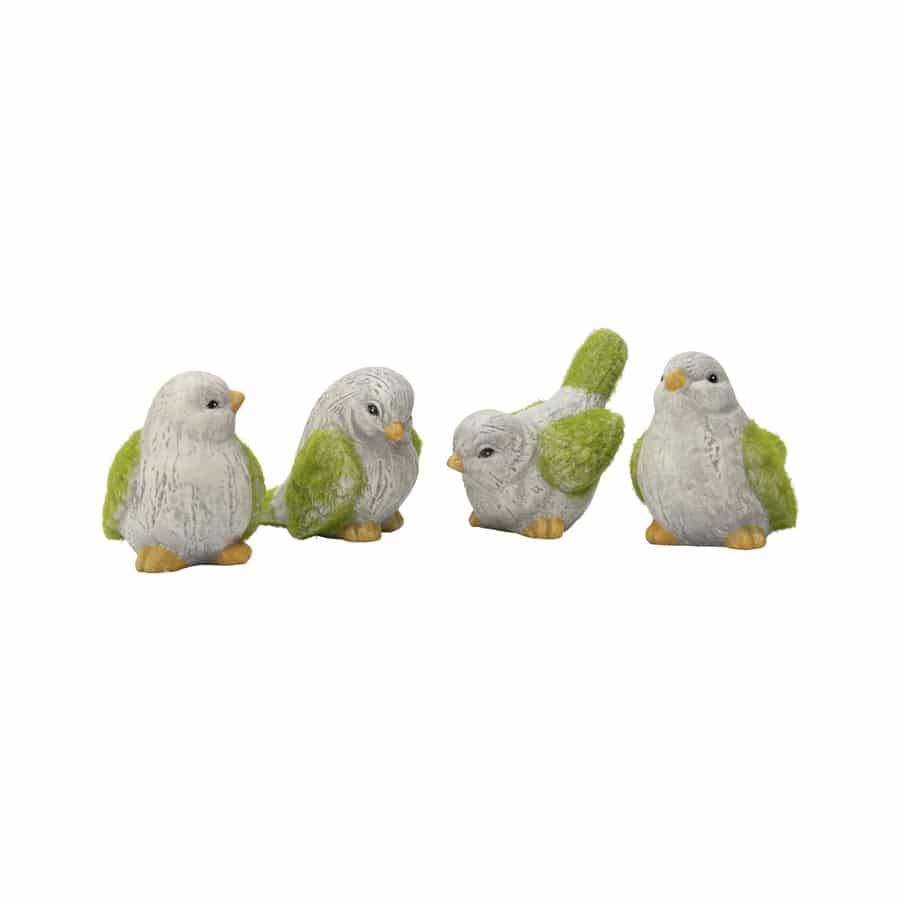 Set/4 Asst Bird Family 10x7x9.5cm