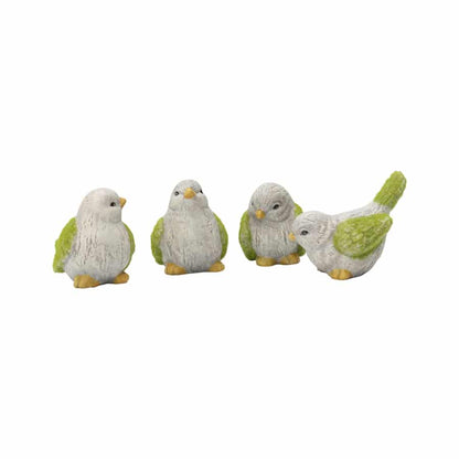 Set/4 Asst Bird Family 10x7x9.5cm