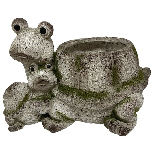 Tortoise with Baby Planter w/ Hole & Plug 38x27x26cm