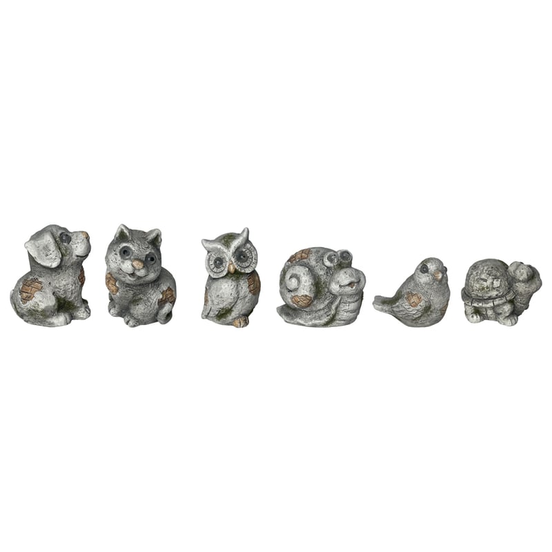 Set/6 Asst Garden Animal Figurines/Paperweights