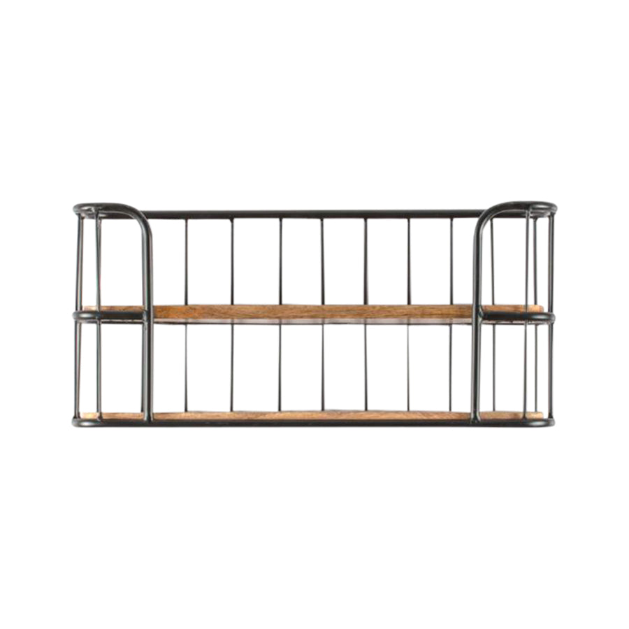 Industro-Mangowood Wall Shelf 64x17x30cm