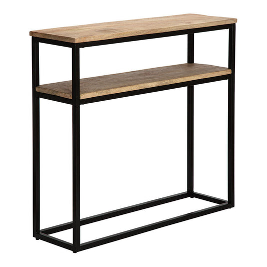 Avoca Mango Wood Console Table w/Shelf 90x25x80cm