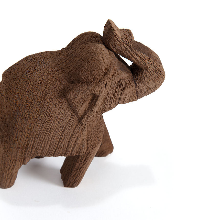 Cracked Finish Mango Wood Elephant 10x4.5x12cm