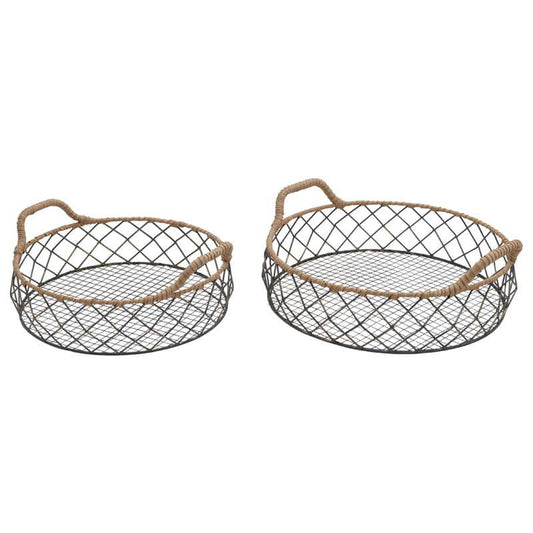 Set/2 Nested Round Tropea Trays 39/13/33x13cm