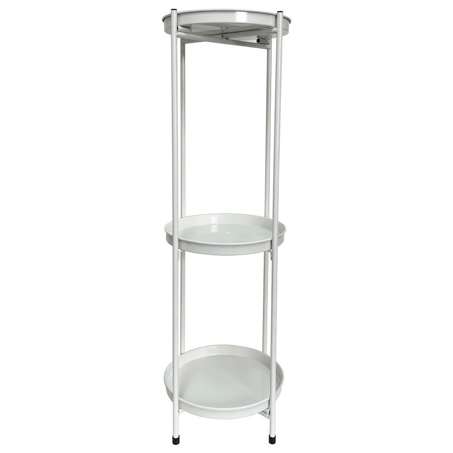 Round White 3-Shelf Display / Plant Stand 24x24x81cm