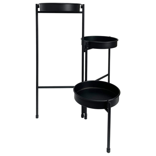 Three Tier Black Folding Plant/ Display Stand 46x32x61.5cm