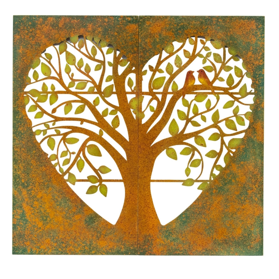 Laser- cut Heart 2-Piece Tree-of-Life Wall Art