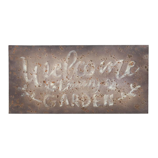 Welcome to My Garden Rust Wall Sign