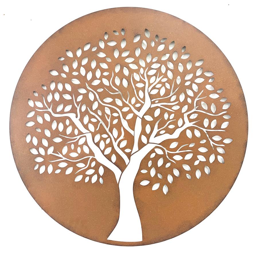 Reverse Laser-Cut Round Tree of Life Wallart