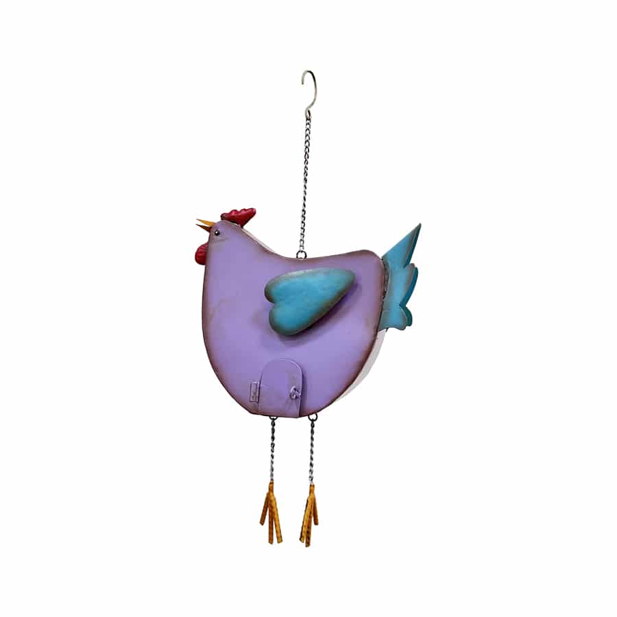 Hanging Chook Birdhouse w/Hearts 26x13x52cm