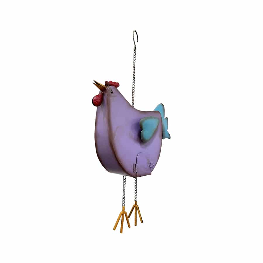 Hanging Chook Birdhouse w/Hearts 26x13x52cm