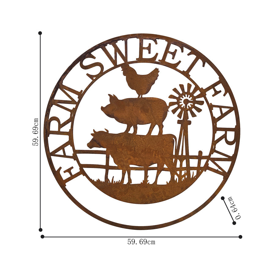 Farm Sweet Farm Laser-Cut Wall Art 60x0.65cm