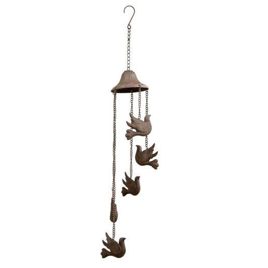 Cast-Iron Hanging Spiral Birds Chime 13.5x84cm