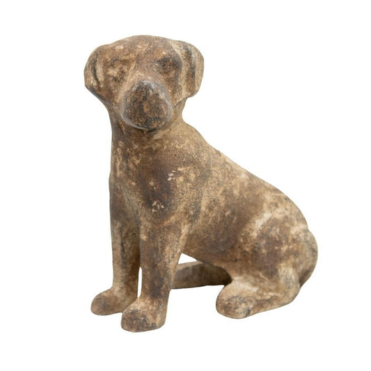 Aged Cast-Iron Sitting Dog Decoration 12.5x7x13.5cm