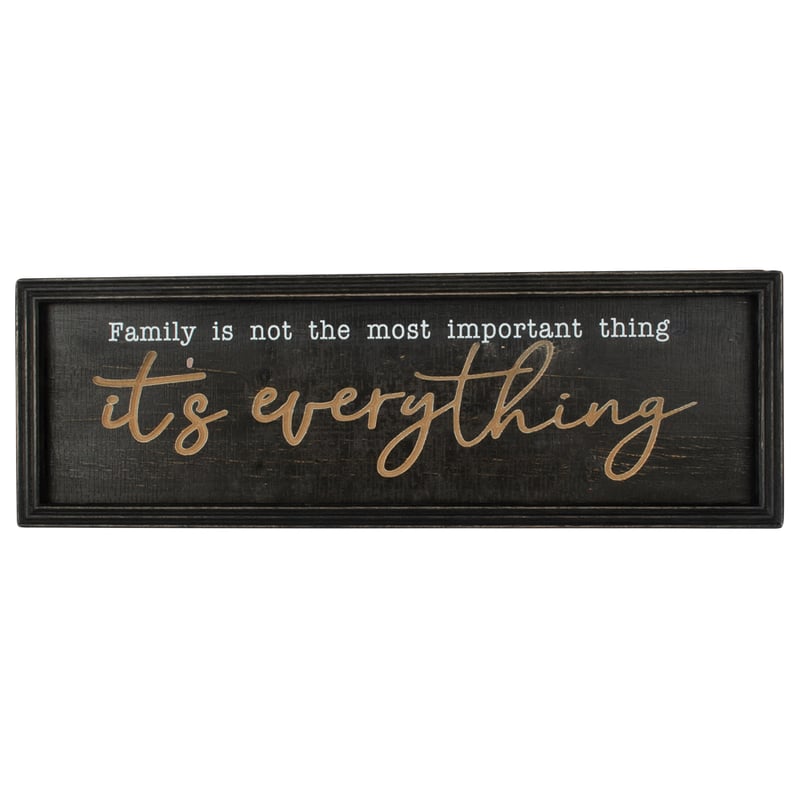 Nero 'Family is Everything' Wooden Wall Art 60x3x20cm