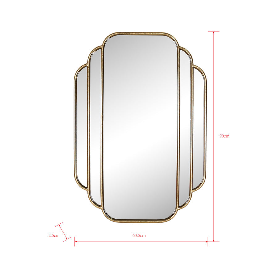 90cm Aura Art-Deco Fan Mirror 63.5x2.5x90cm