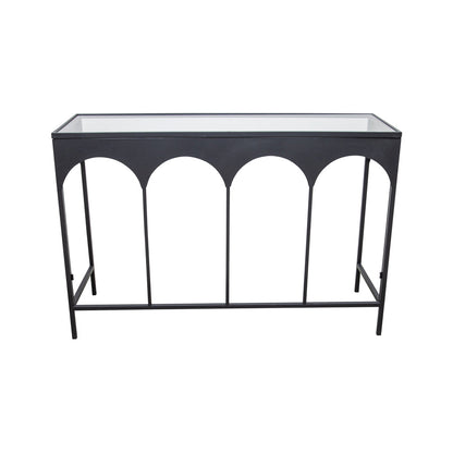 Nero Arc Glass-Top Console Table 120x40x80cm