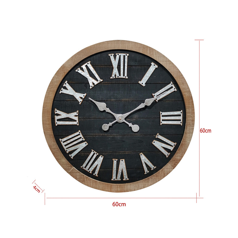 60cm Vintage Industrial Wall Clock 60x4.5cm