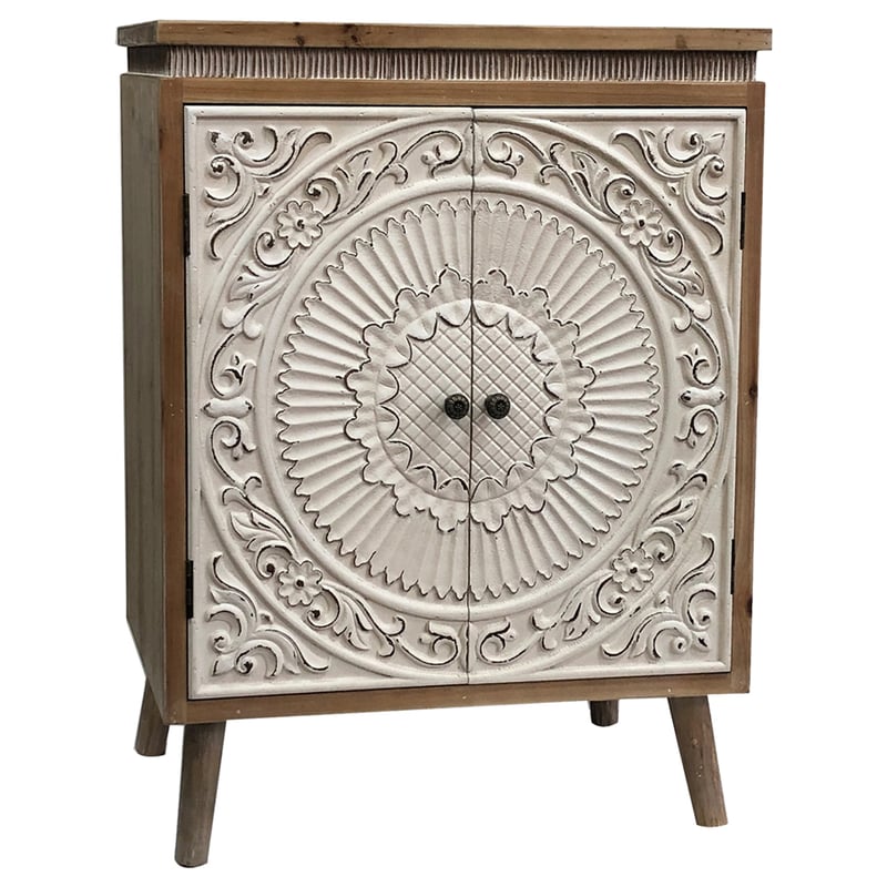 Moulded Mandala Double-Door Cabinet 65.5x35.5x86cm