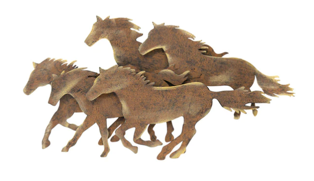 garden art, horses, 3d, wall art, rustic