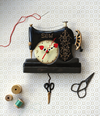 Vintage Stitch  - Pendulum Wall Clock