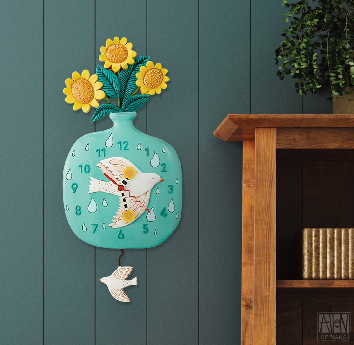 Peace & Sunshine - Pendulum Wall Clock