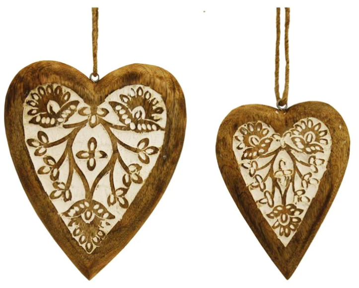 Carved Hanging Hearts | Maranoa Fields 